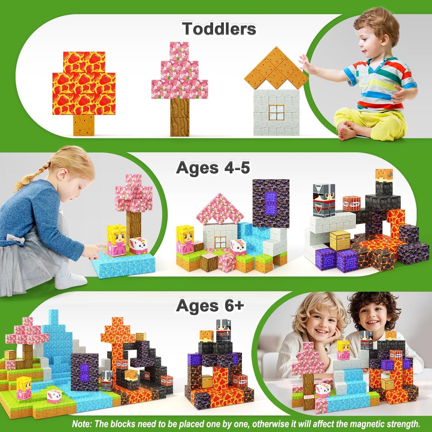 COODOO Magnetic Blocks - 84-Piece Build Mine Magnet World Portal Set | STEM & Creative Play For Kids