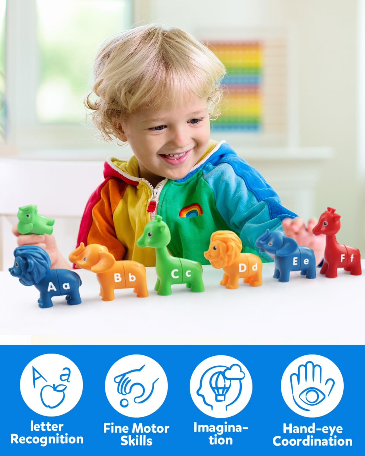 Coogam ABC Letters Matching Game – 26 Alphabet Animals for Fine Motor Skill & Early Learning