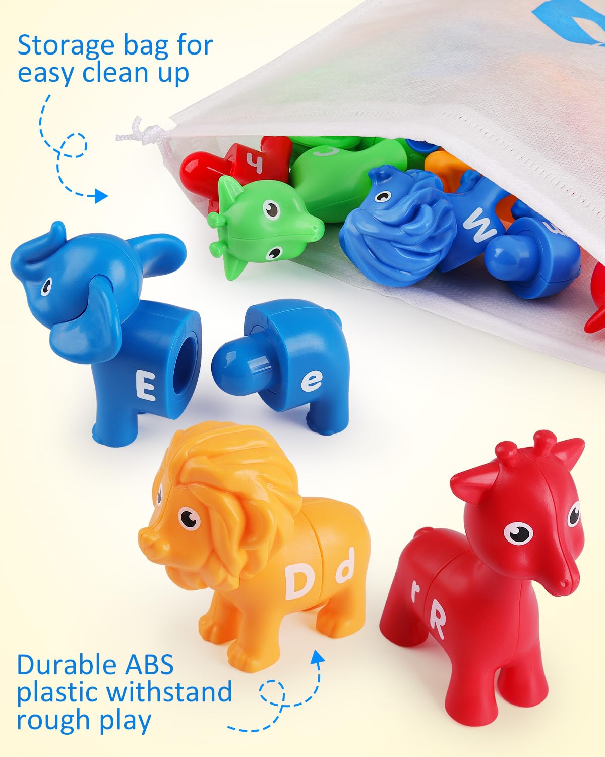 Coogam ABC Letters Matching Game – 26 Alphabet Animals for Fine Motor Skill & Early Learning