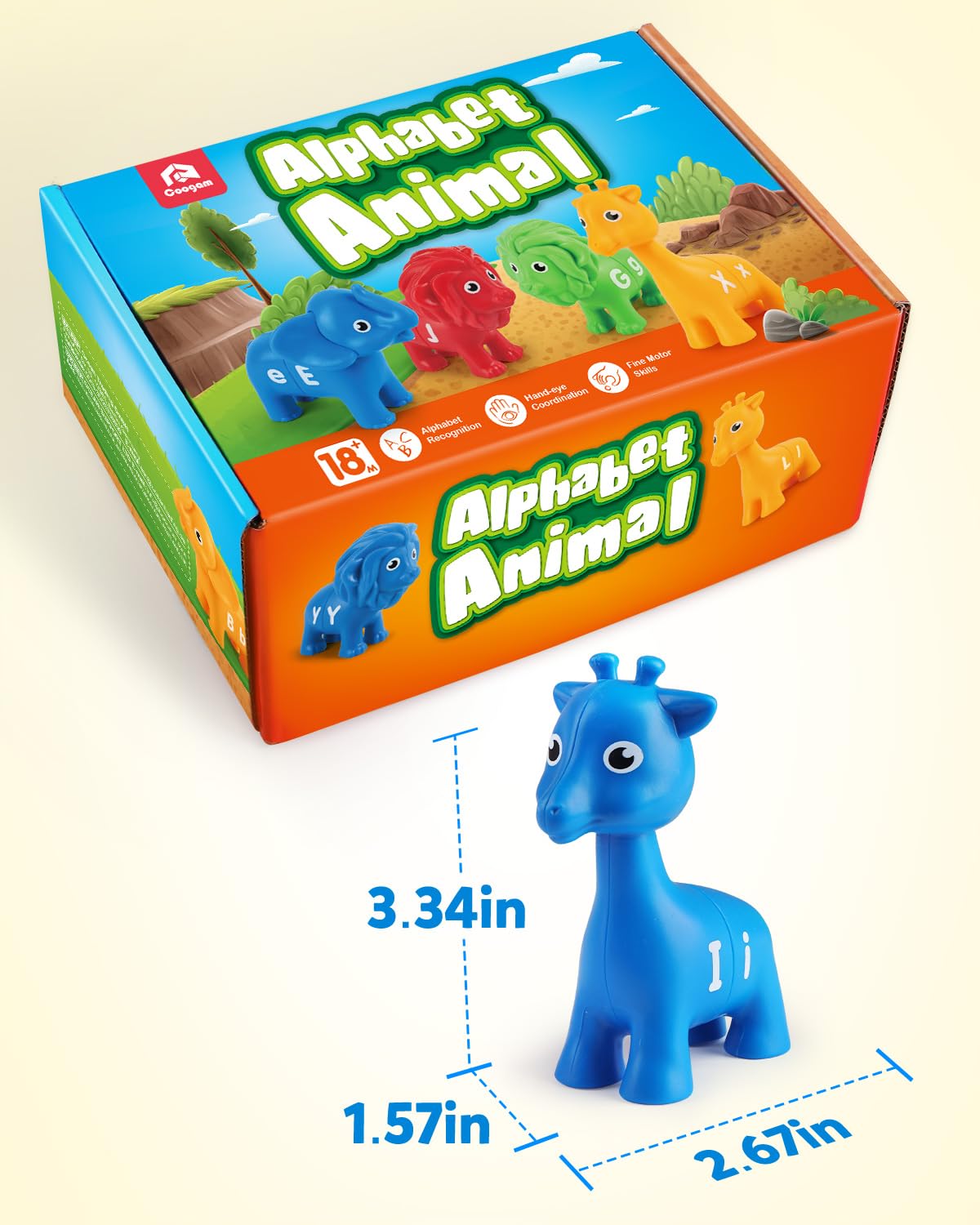 Coogam ABC Letters Matching Game – 26 Alphabet Animals for Fine Motor Skill & Early Learning