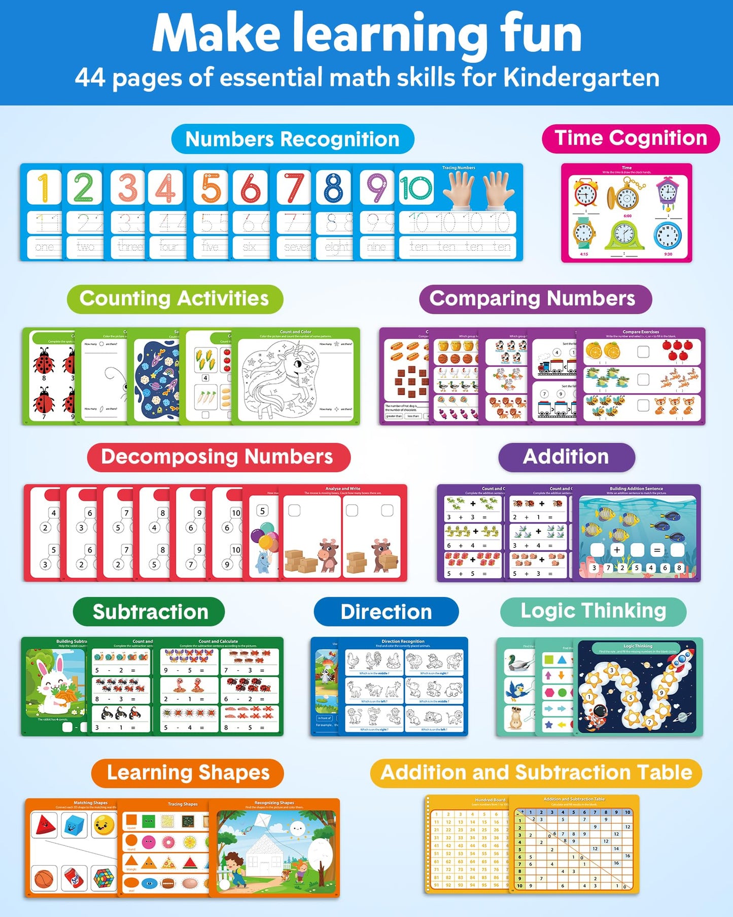 Coogam Math Learning Game for Kids 3-8 | Tracing & Addition Subtraction Workbook