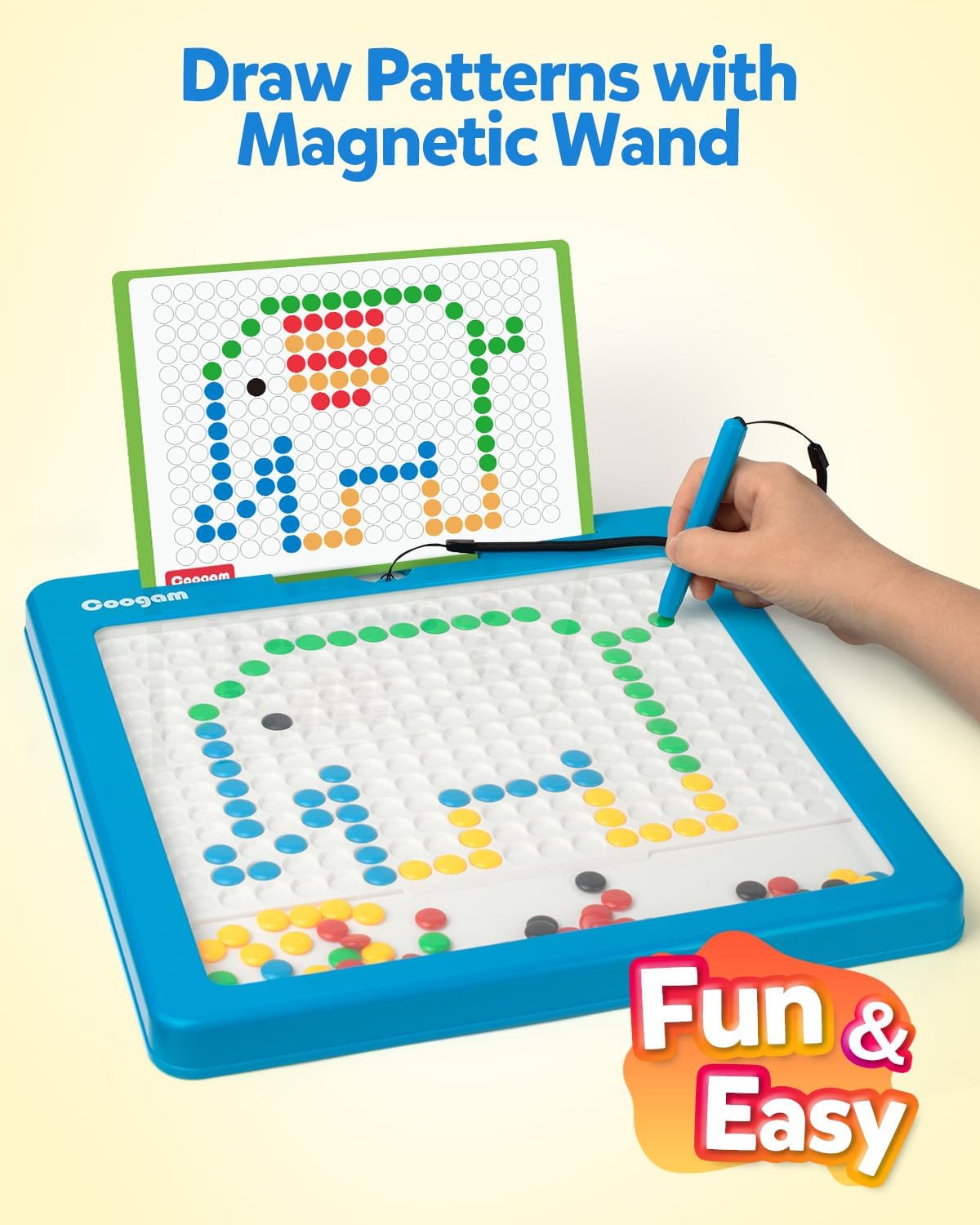 Coogam Magnetic Drawing Board – Large Doodle Board with Beads & Pen | Montessori Toy for Ages 3–6
