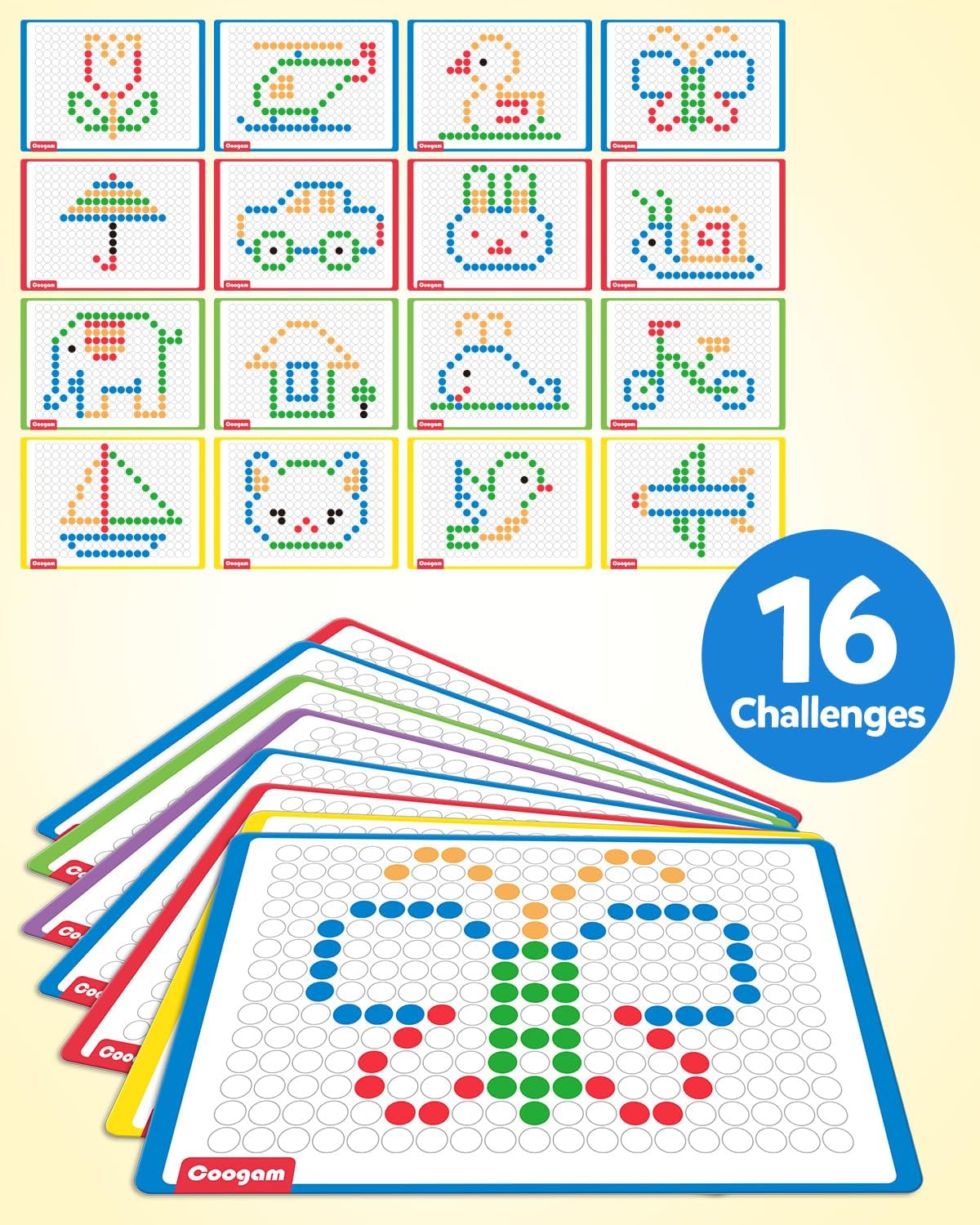 Coogam Magnetic Drawing Board – Large Doodle Board with Beads & Pen | Montessori Toy for Ages 3–6