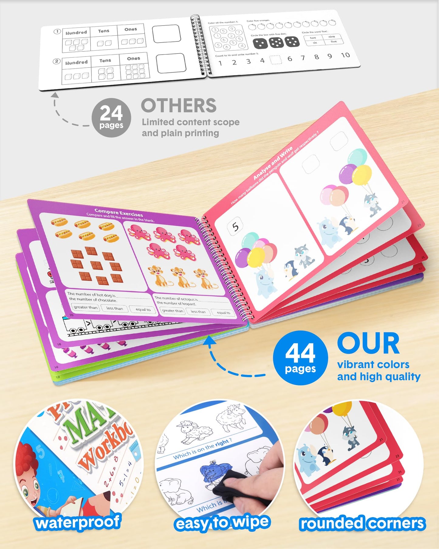 Coogam Math Learning Game for Kids 3-8 | Tracing & Addition Subtraction Workbook