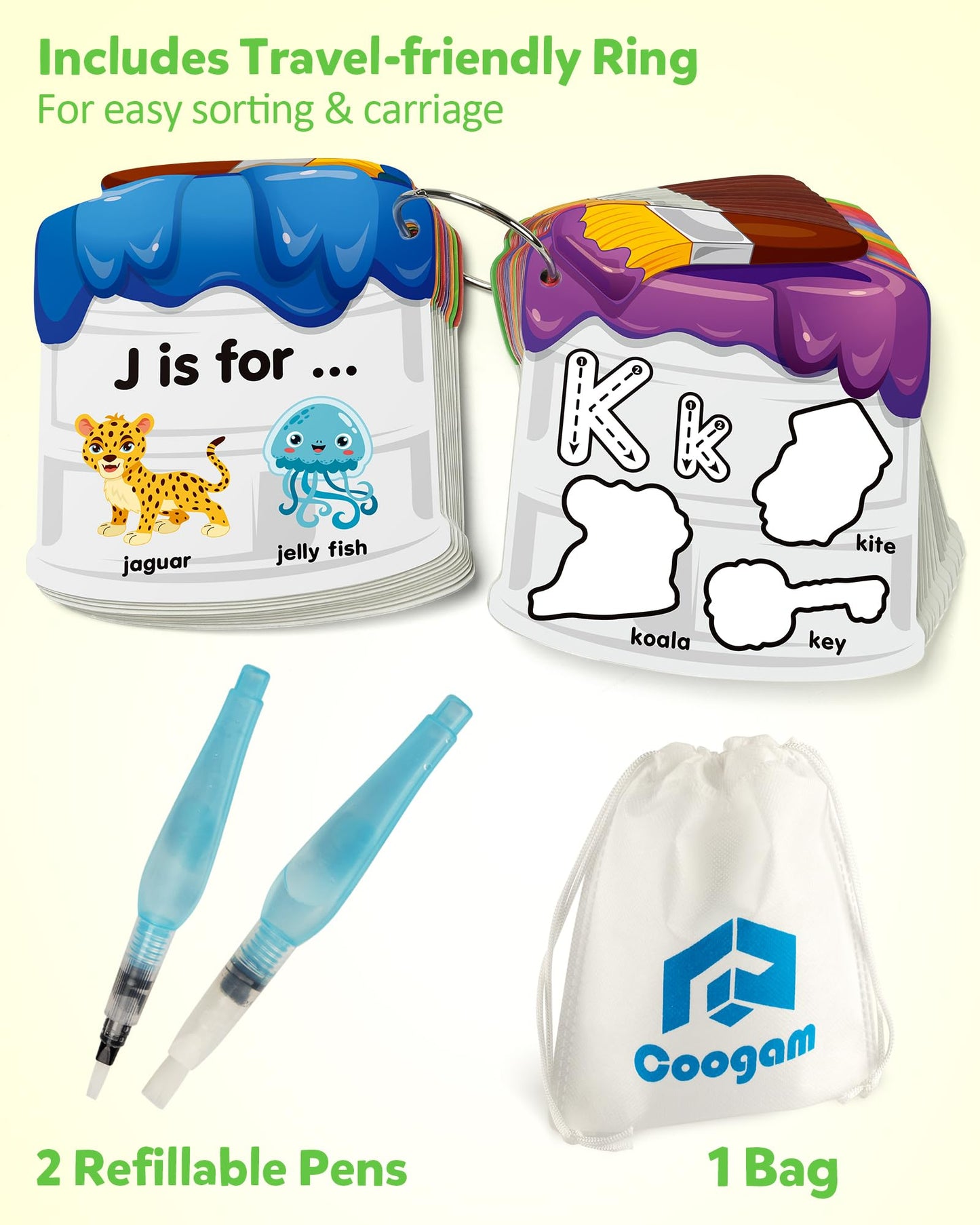 Coogam Water Painting Cards: Alphabet Learning for 3–5 Year Olds