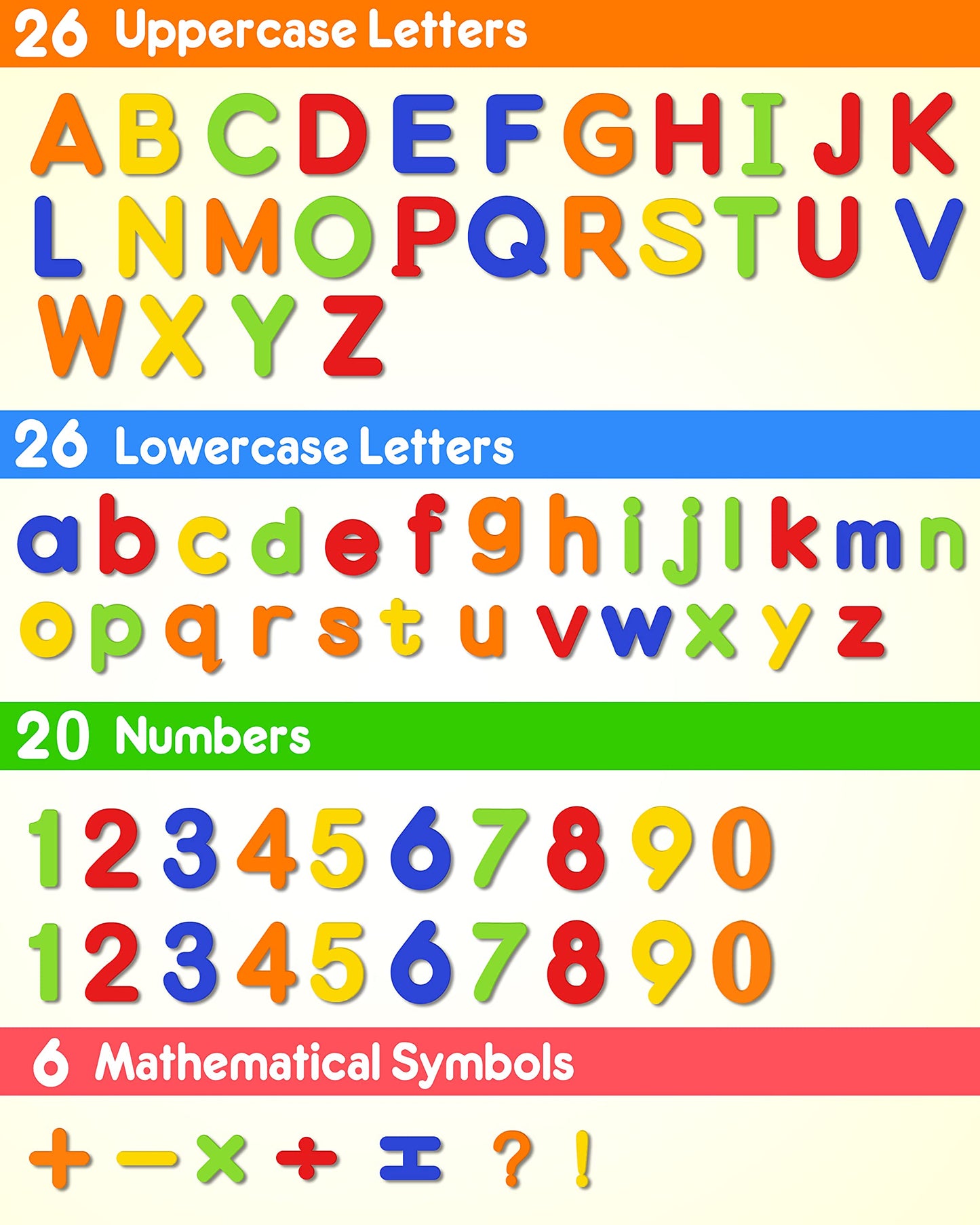 Coogam EVA Magnetic Letters & Numbers — 78-Piece Fridge Magnets for Preschool Learning