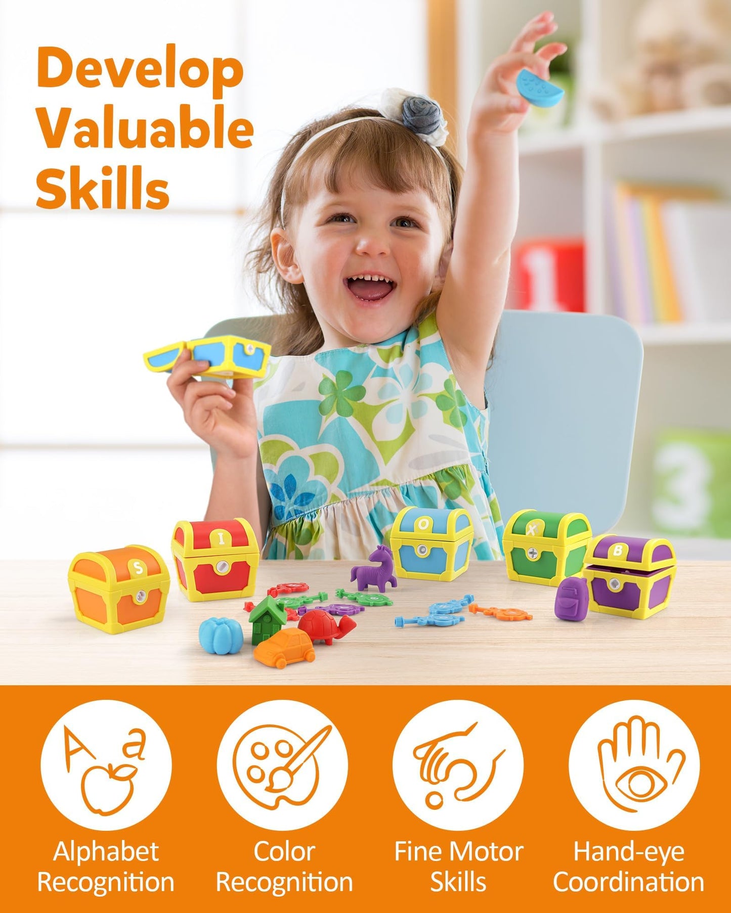 Coogam Alphabet Treasure Locks — ABC Matching & Fine Motor Toy for Toddlers