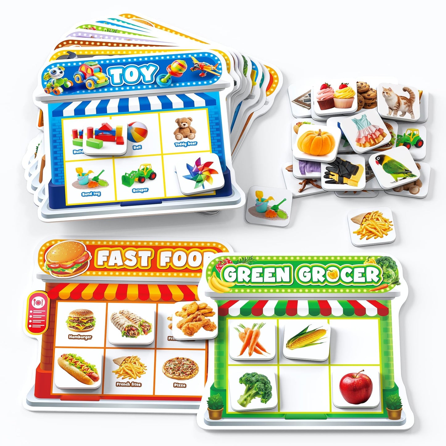 Coogam Magnetic Sorting Toys – Montessori Fridge Magnets, 8 Themes for Toddlers 3-8