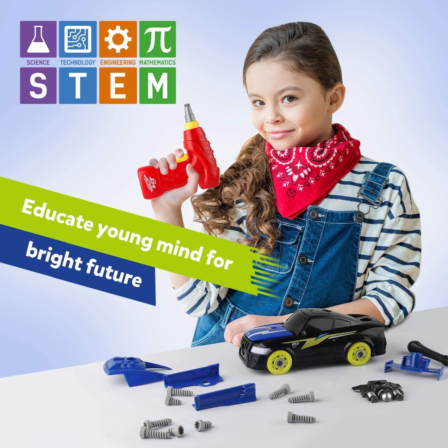 Coogam Take Apart Racing Car with Electric Screwdriver — STEM Building Toy for Kids