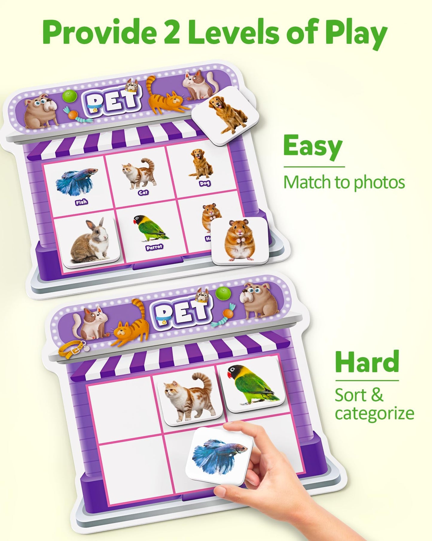 Coogam Magnetic Sorting Toys – Montessori Fridge Magnets, 8 Themes for Toddlers 3-8