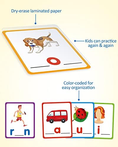 Coogam CVC Sight Words Flashcards — Short Vowel Spelling Game for Preschool & 5-Year-Olds