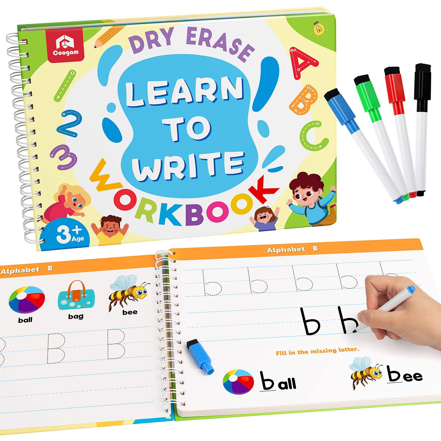 Coogam Learn to Write Workbook – Numbers & Letters Practice for Preschool & Kindergarten