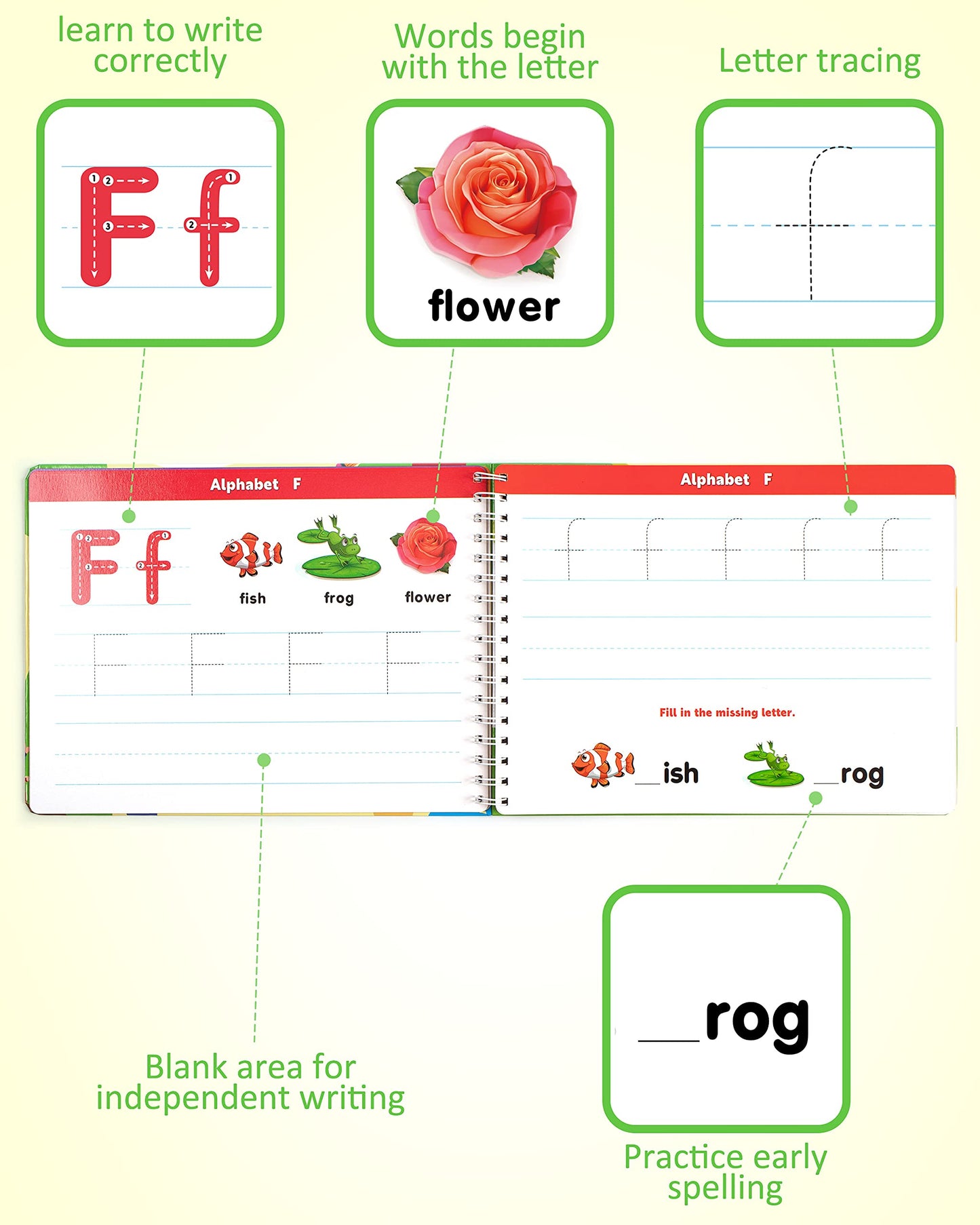 Coogam Learn to Write Workbook – Numbers & Letters Practice for Preschool & Kindergarten