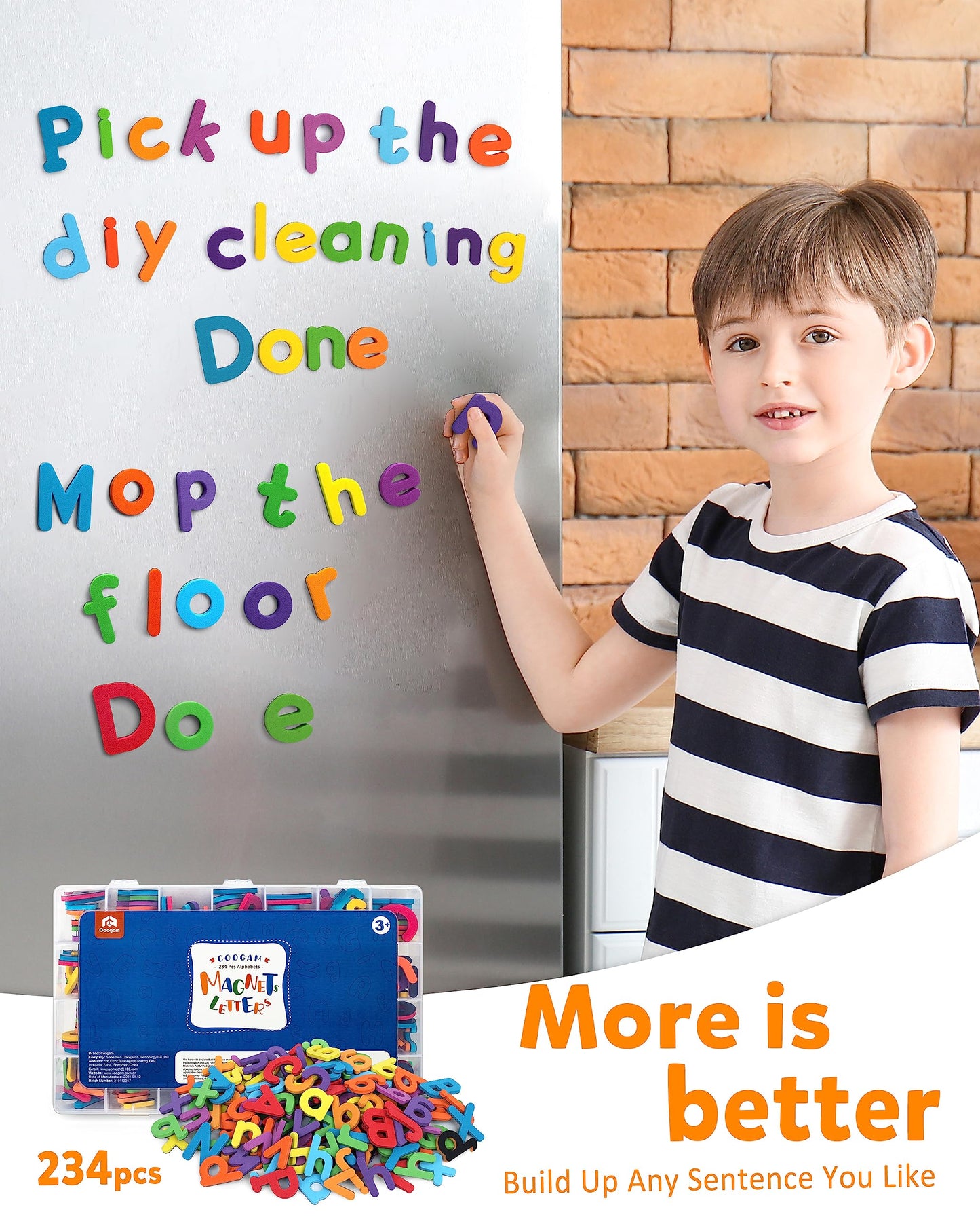 Coogam Magnetic Letters 234 Pcs – Foam Alphabet Set for Classroom & Home