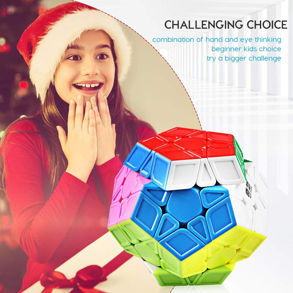 Coogam Qiyi Megaminx Cube – Sculpted Stickerless Pentagonal Dodecahedron Puzzle (Qiheng S Version)