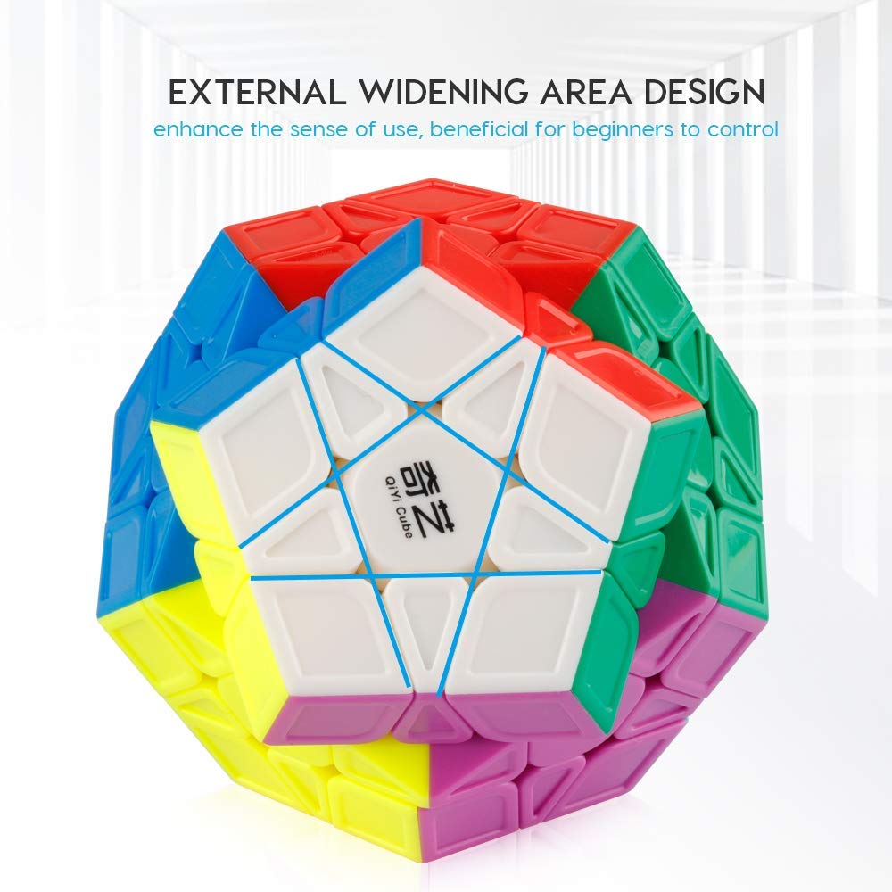Coogam Qiyi Megaminx Cube – Sculpted Stickerless Pentagonal Dodecahedron Puzzle (Qiheng S Version)
