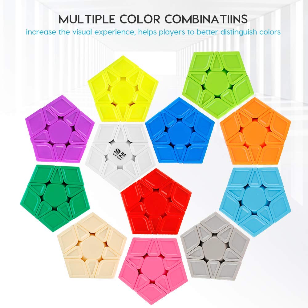 Coogam Qiyi Megaminx Cube – Sculpted Stickerless Pentagonal Dodecahedron Puzzle (Qiheng S Version)