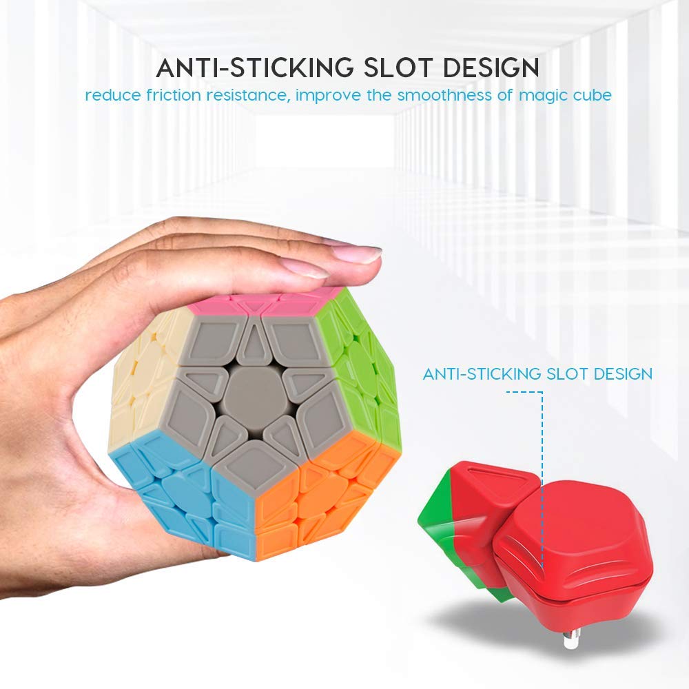 Coogam Qiyi Megaminx Cube – Sculpted Stickerless Pentagonal Dodecahedron Puzzle (Qiheng S Version)