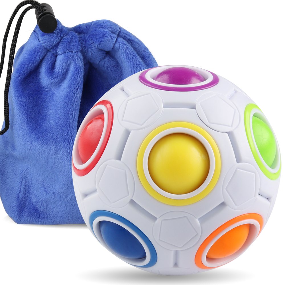 Coogam Rainbow Puzzle Ball with Pouch — Color Matching Brain Teaser for All Ages