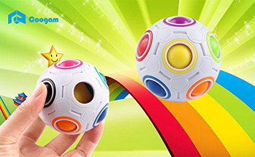 Coogam Rainbow Puzzle Ball with Pouch — Color Matching Brain Teaser for All Ages