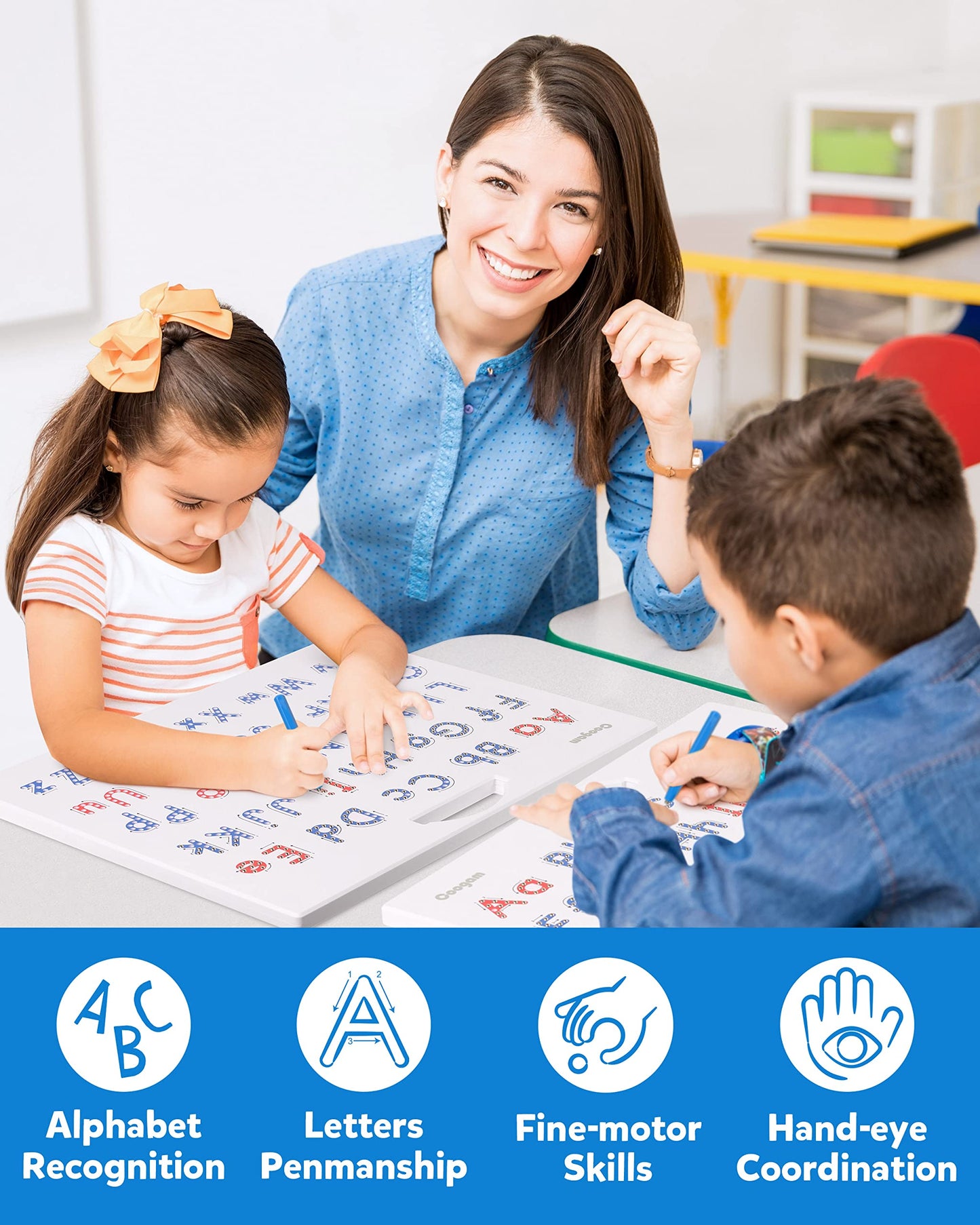 Coogam Magnetic Letters Practicing Board – Alphabet Tracing for Uppercase & Lowercase | Montessori Educational Toy