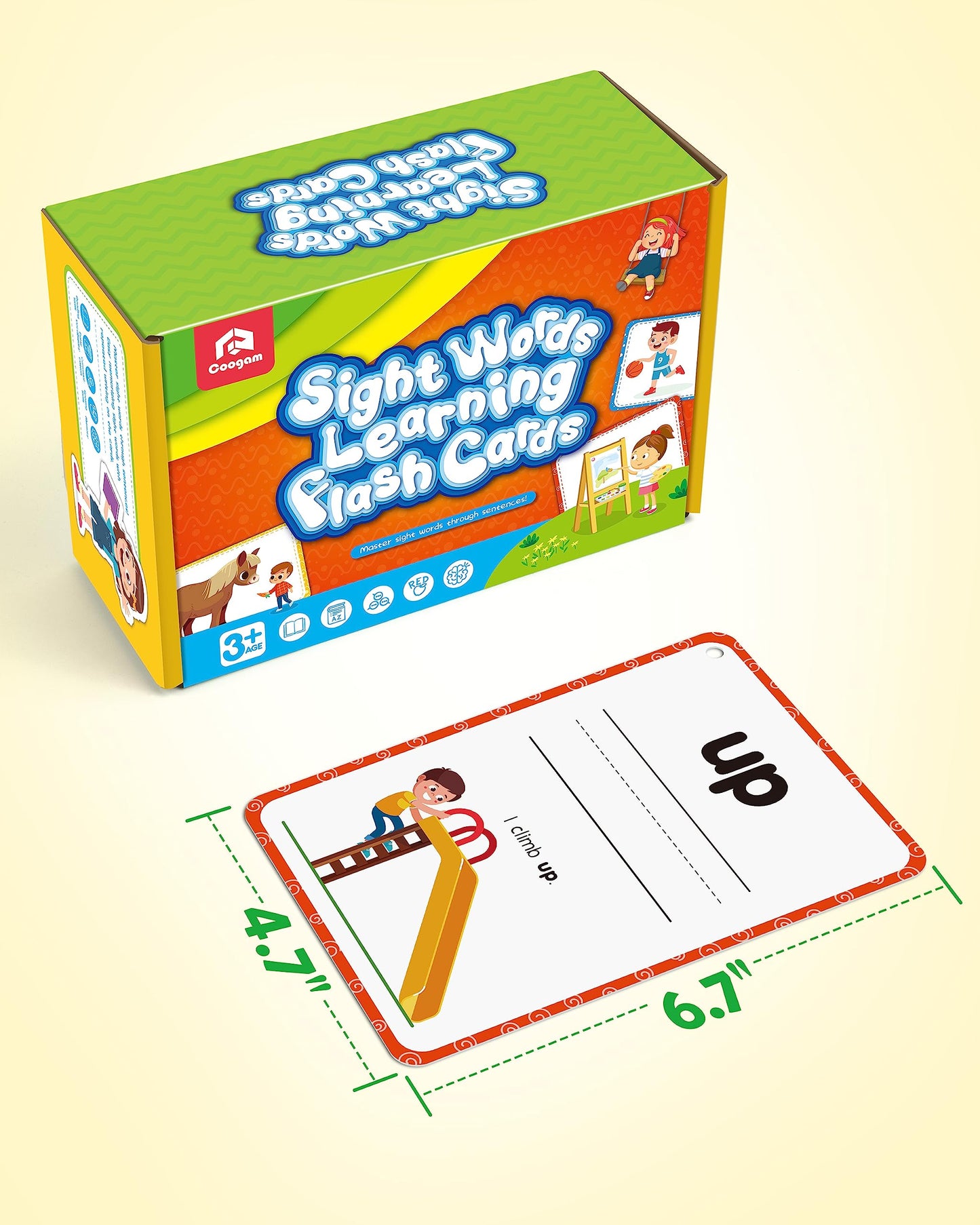 Coogam Sight Words Flash Cards – 250 Dolch Words for Kindergarten & Preschool
