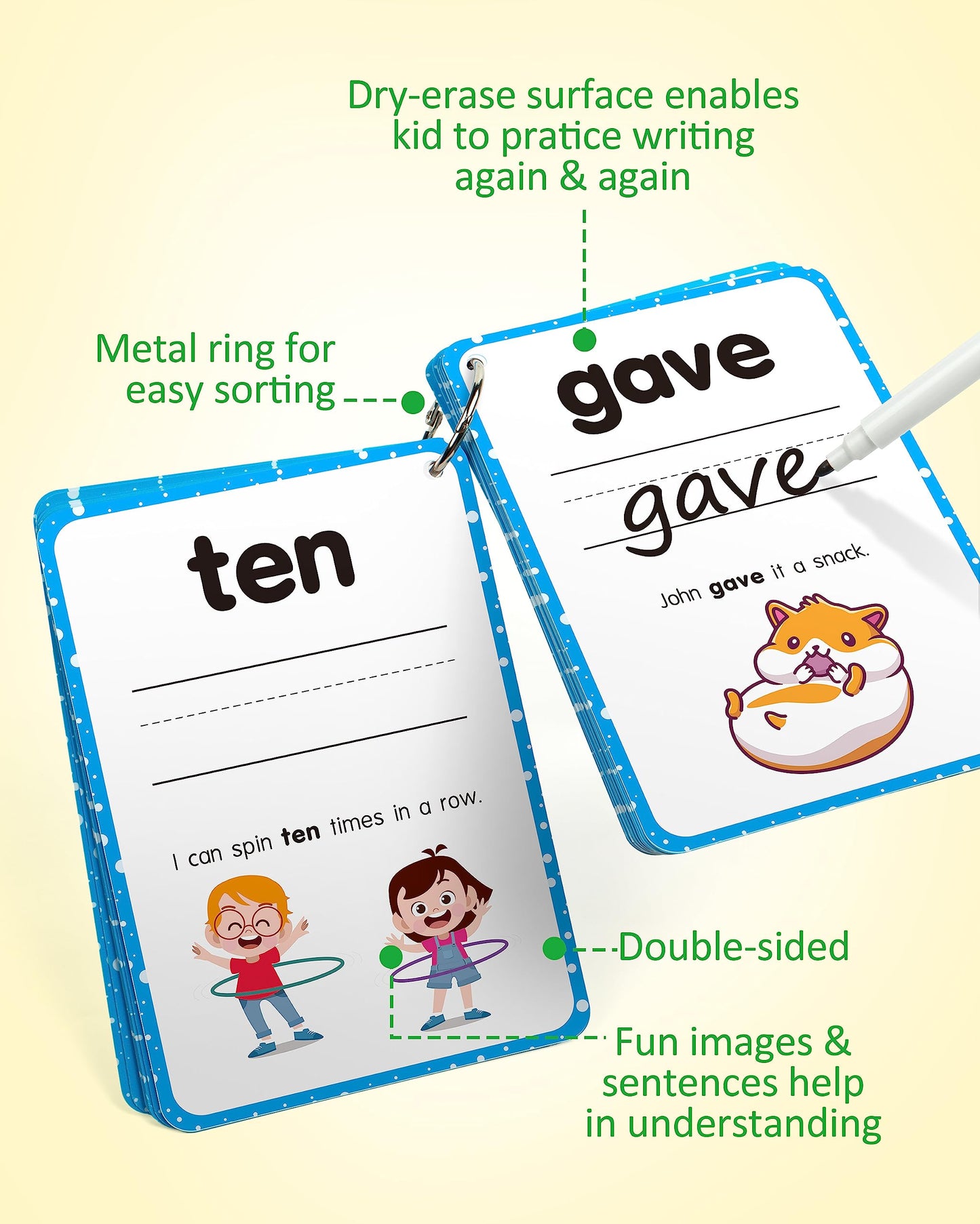 Coogam Sight Words Flash Cards – 250 Dolch Words for Kindergarten & Preschool