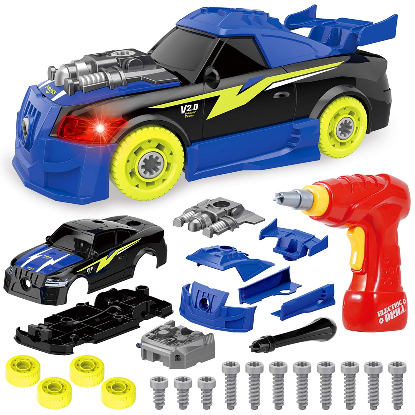 Coogam Take Apart Racing Car with Electric Screwdriver — STEM Building Toy for Kids