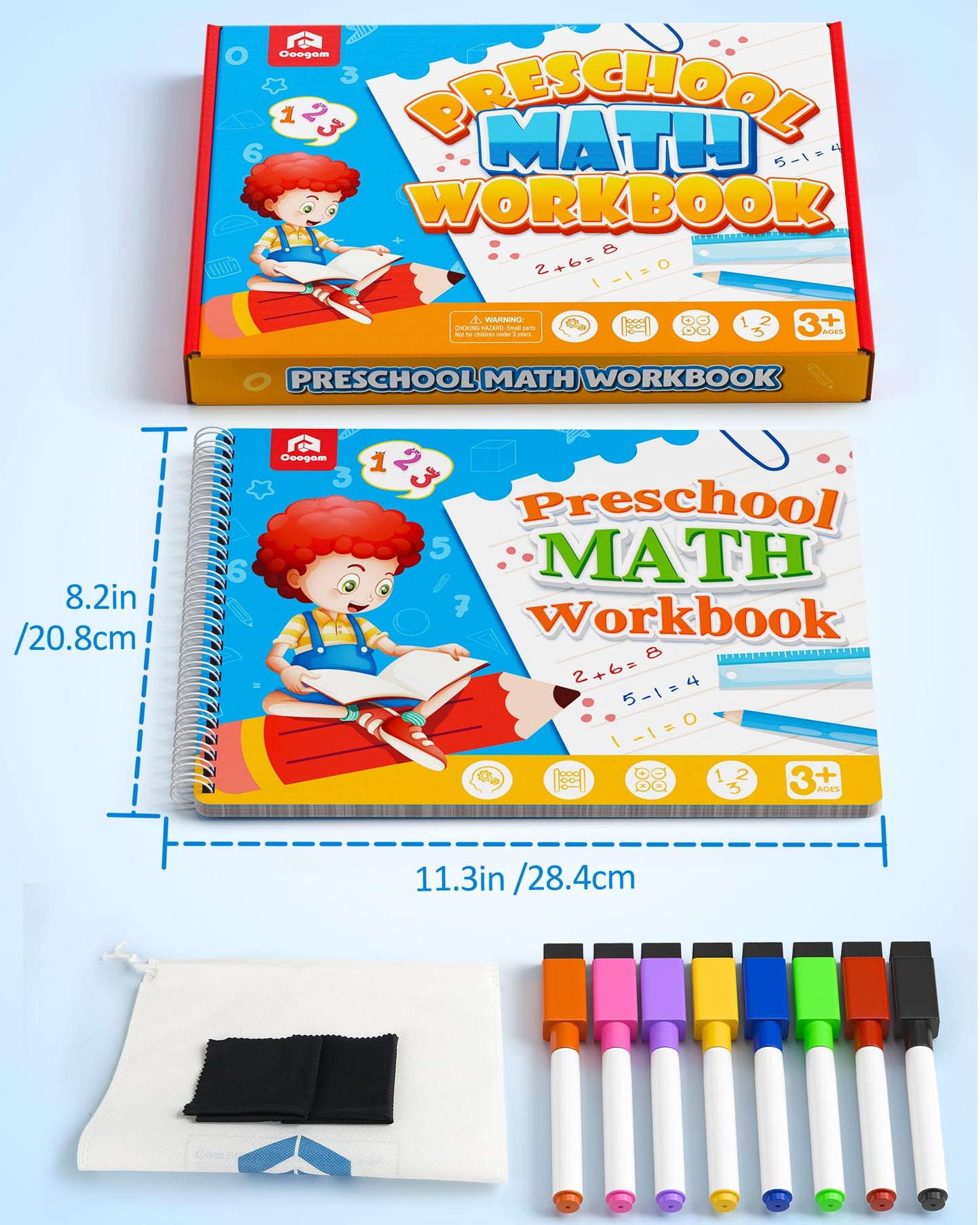 Coogam Math Learning Game for Kids 3-8 | Tracing & Addition Subtraction Workbook
