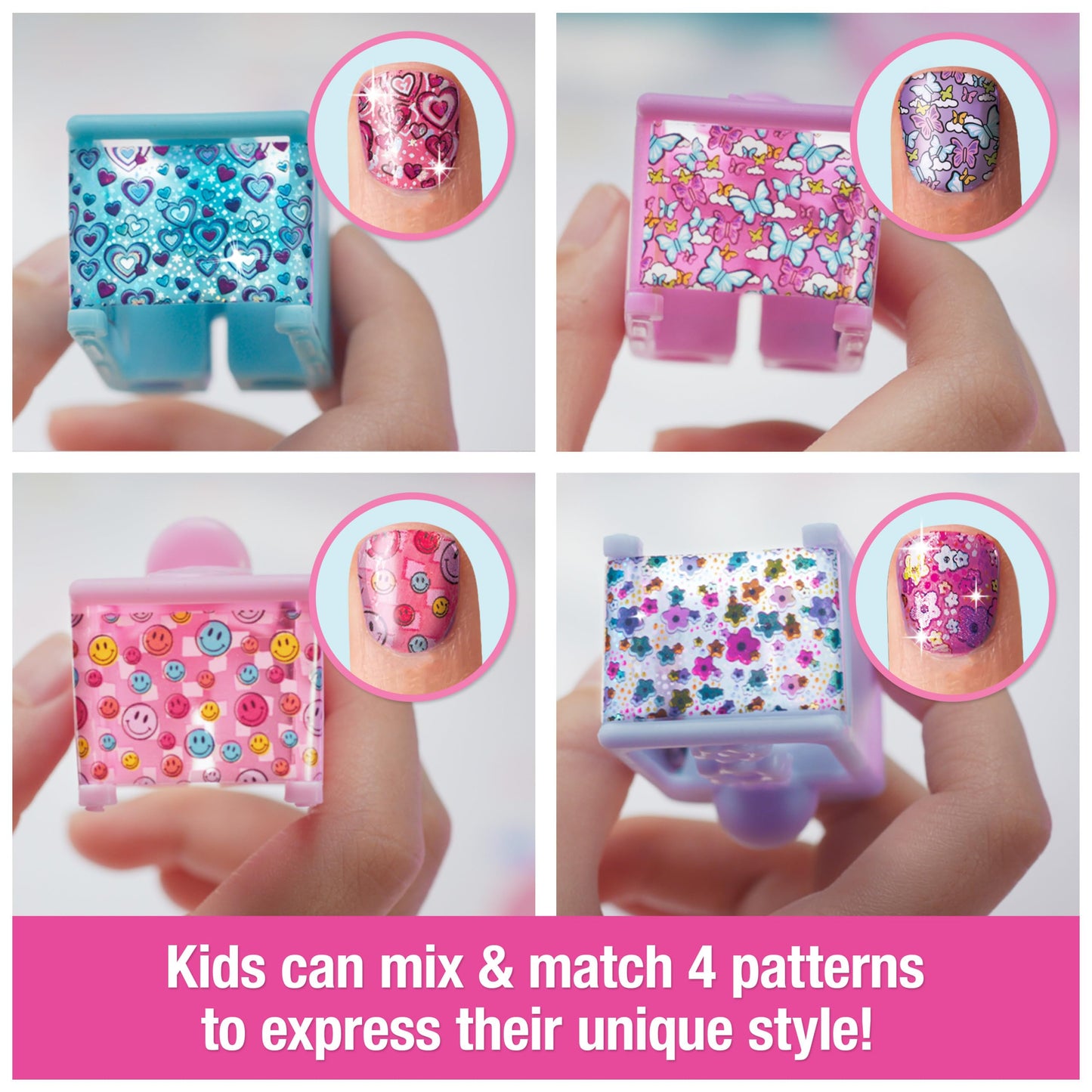 Cool Maker GO GLAM Studio Nail Kit – 200 Nails, 4 Designs, 2 Polish Applicators & Mask