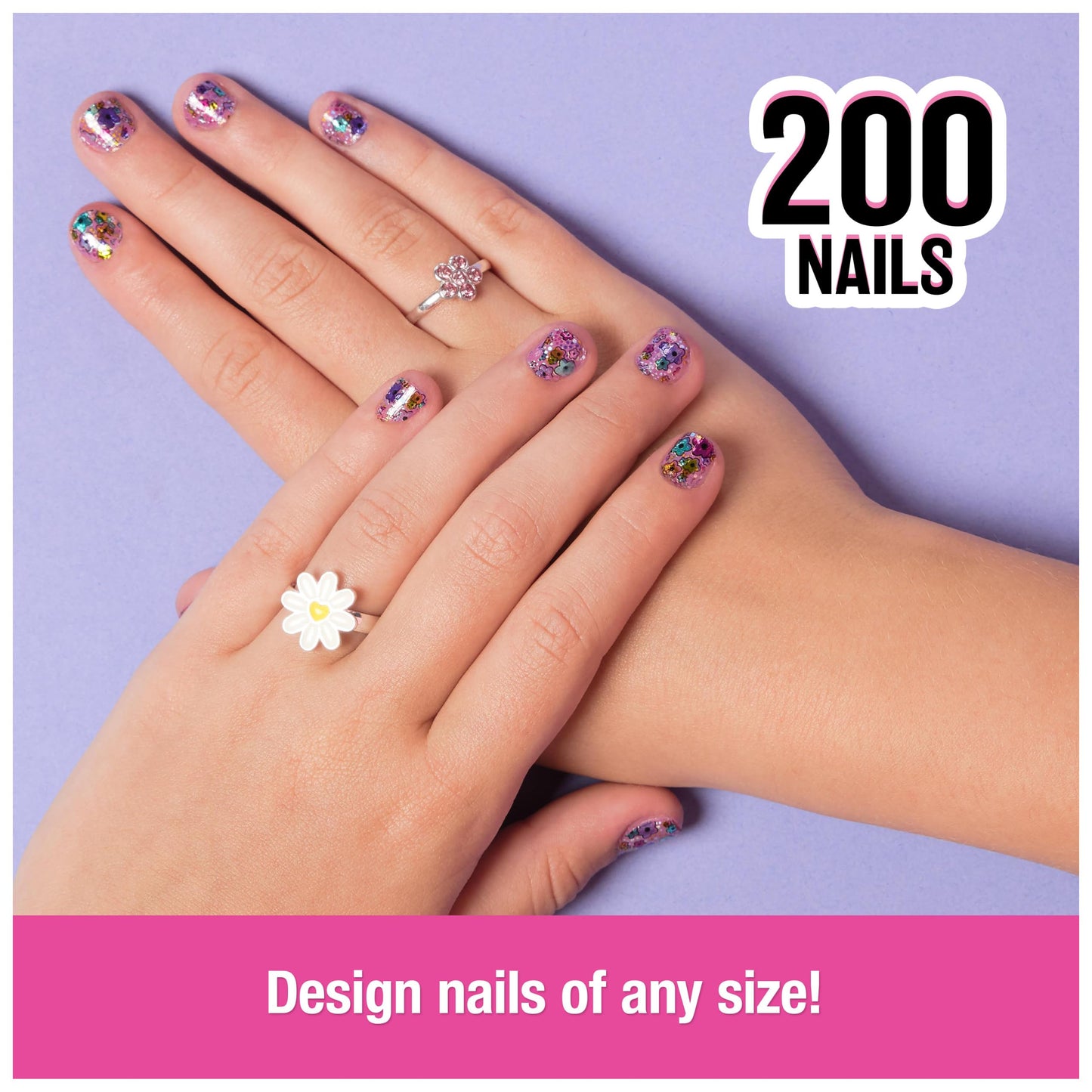 Cool Maker GO GLAM Studio Nail Kit – 200 Nails, 4 Designs, 2 Polish Applicators & Mask