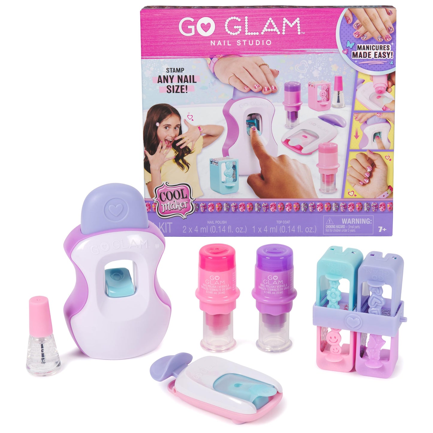 Cool Maker GO GLAM Studio Nail Kit – 200 Nails, 4 Designs, 2 Polish Applicators & Mask
