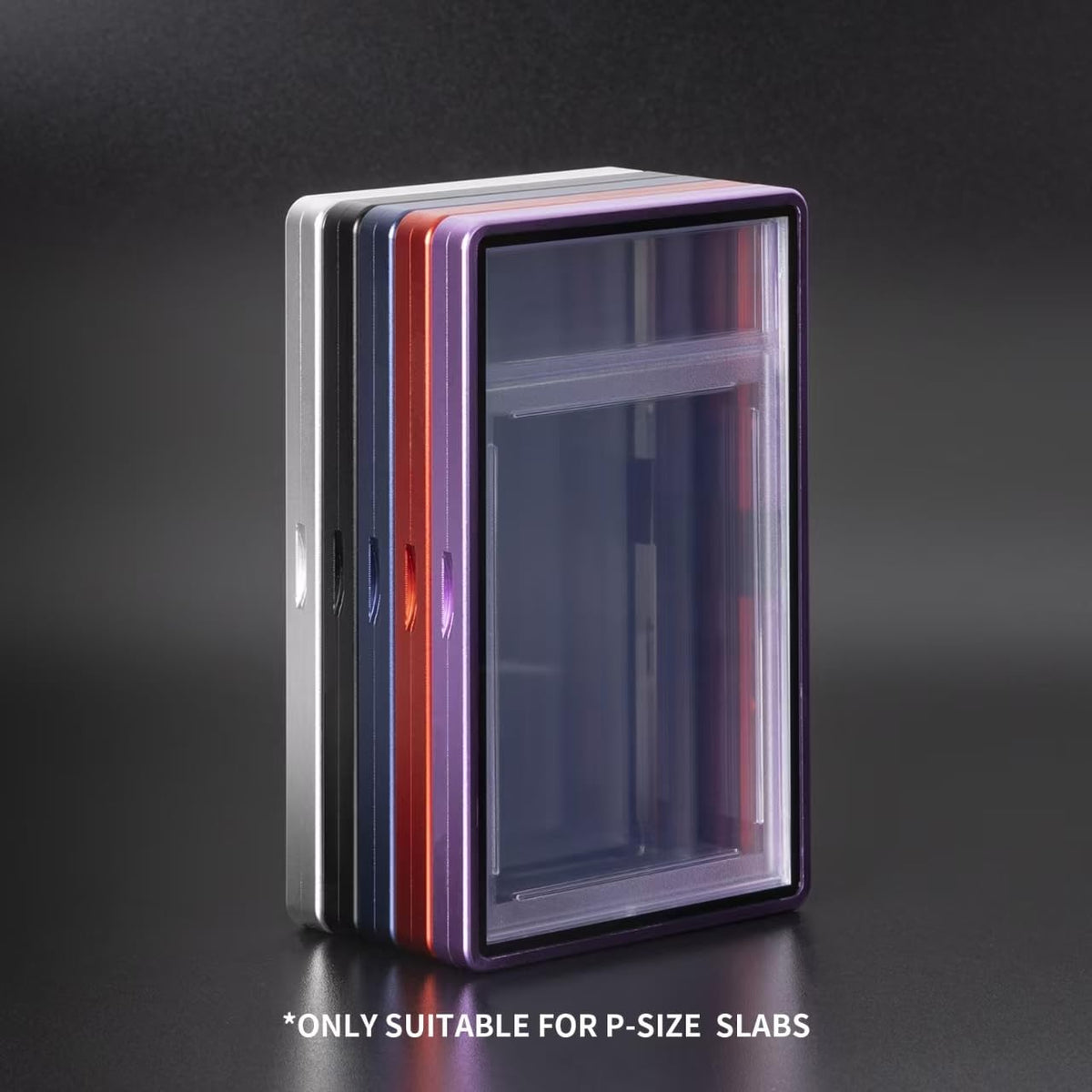 Coolbyl Magnetic Trading Card Slab Protector – Premium Aluminum Case with UV-Resistant Glass, Blue