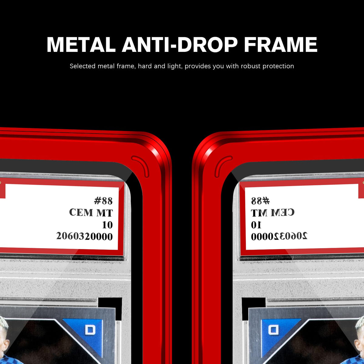 Coolbyl Magnetic Slab Protector for Trading Cards – Premium Aluminum, UV-Resistant Glass, Red
