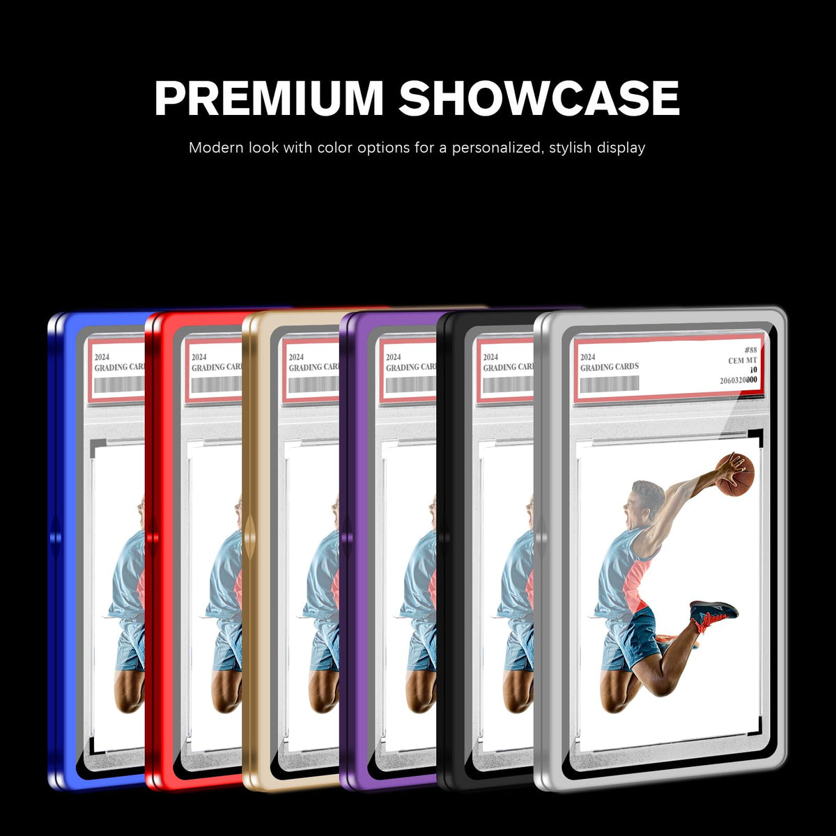 Coolbyl Magnetic Slab Protector for Trading Cards – Premium Aluminum, UV-Resistant Glass, Red