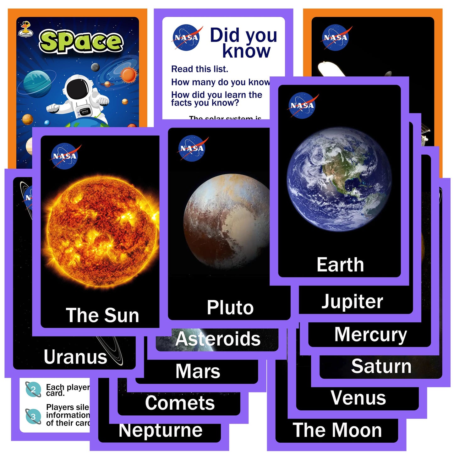 COOLDUCK Solar System Toys for Kids | STEM Sensory Space Play Set – Non-Toxic, Mesh Bag