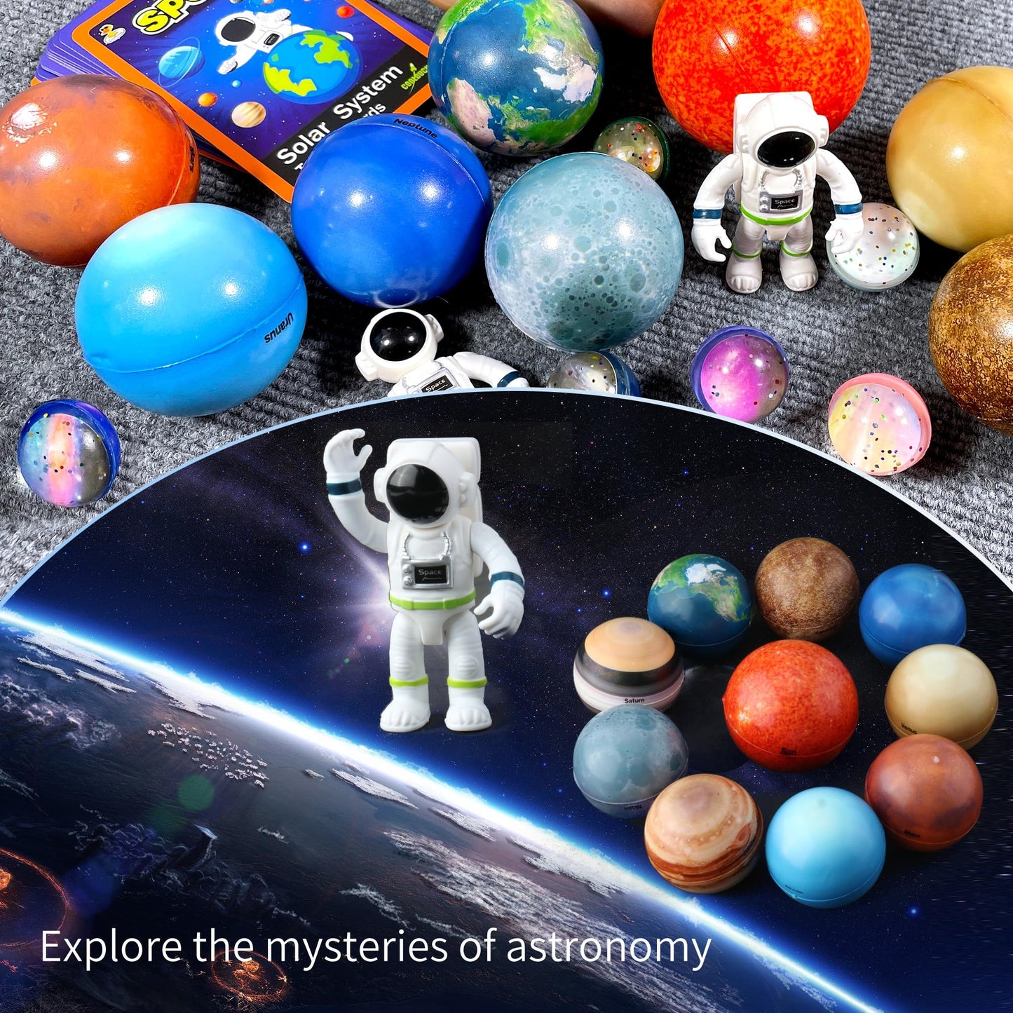 COOLDUCK Solar System Toys for Kids | STEM Sensory Space Play Set – Non-Toxic, Mesh Bag