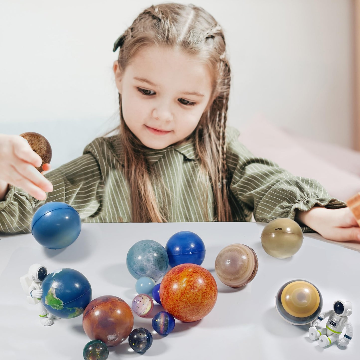 COOLDUCK Solar System Toys for Kids | STEM Sensory Space Play Set – Non-Toxic, Mesh Bag