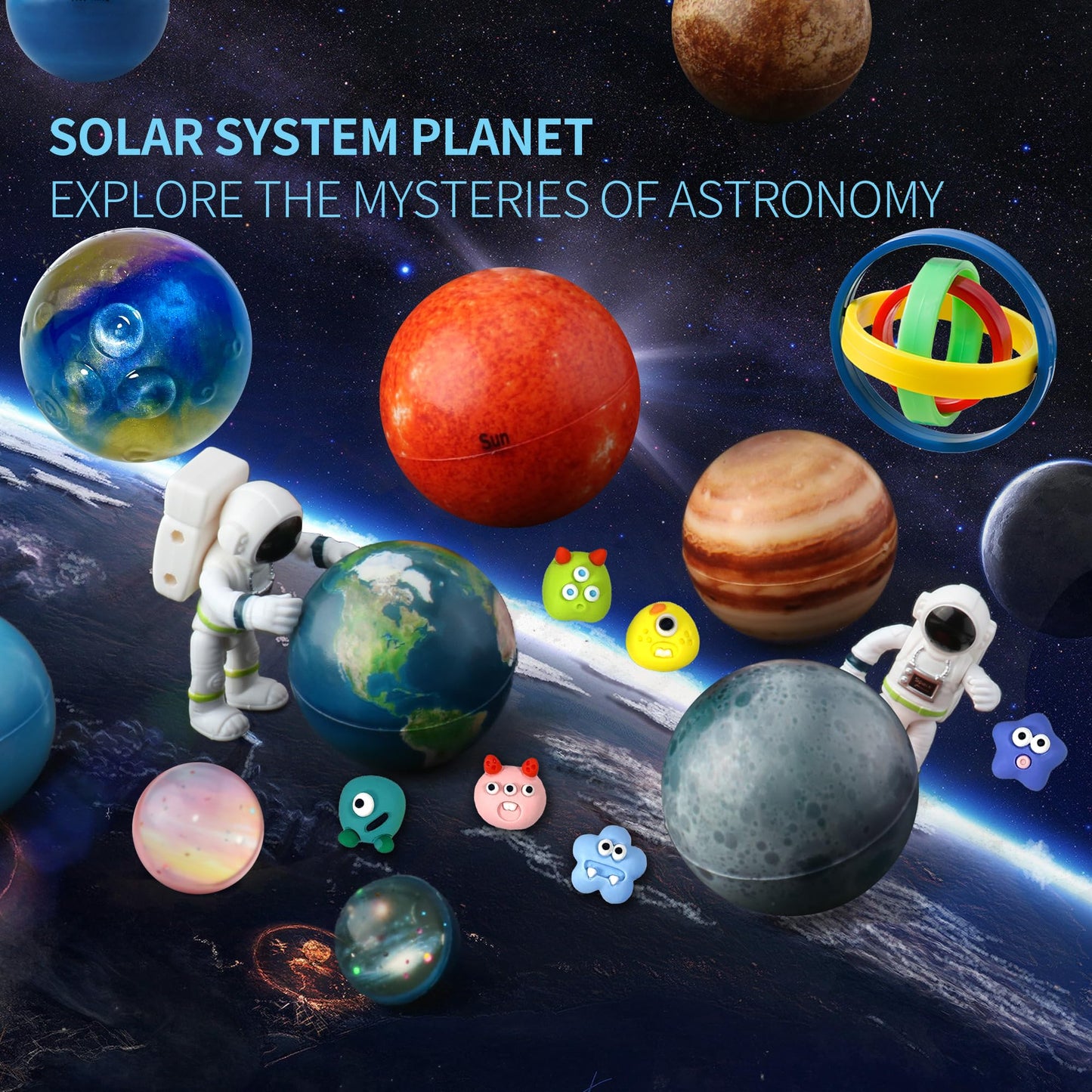 COOLDUCK Solar System Toys for Kids | STEM Sensory Space Play Set – Non-Toxic, Mesh Bag