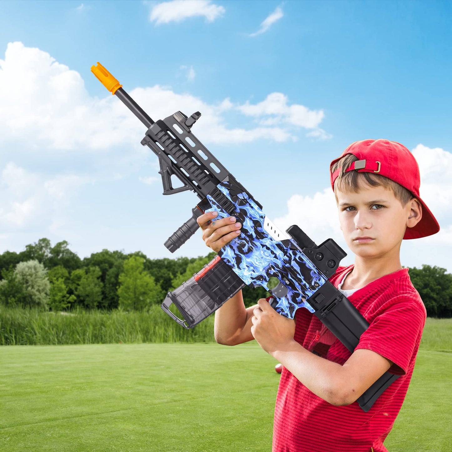 COOLFOX Electric Automatic Toy Gun – Burst Soft Bullets, 100 Darts, 3 Modes (Blue)