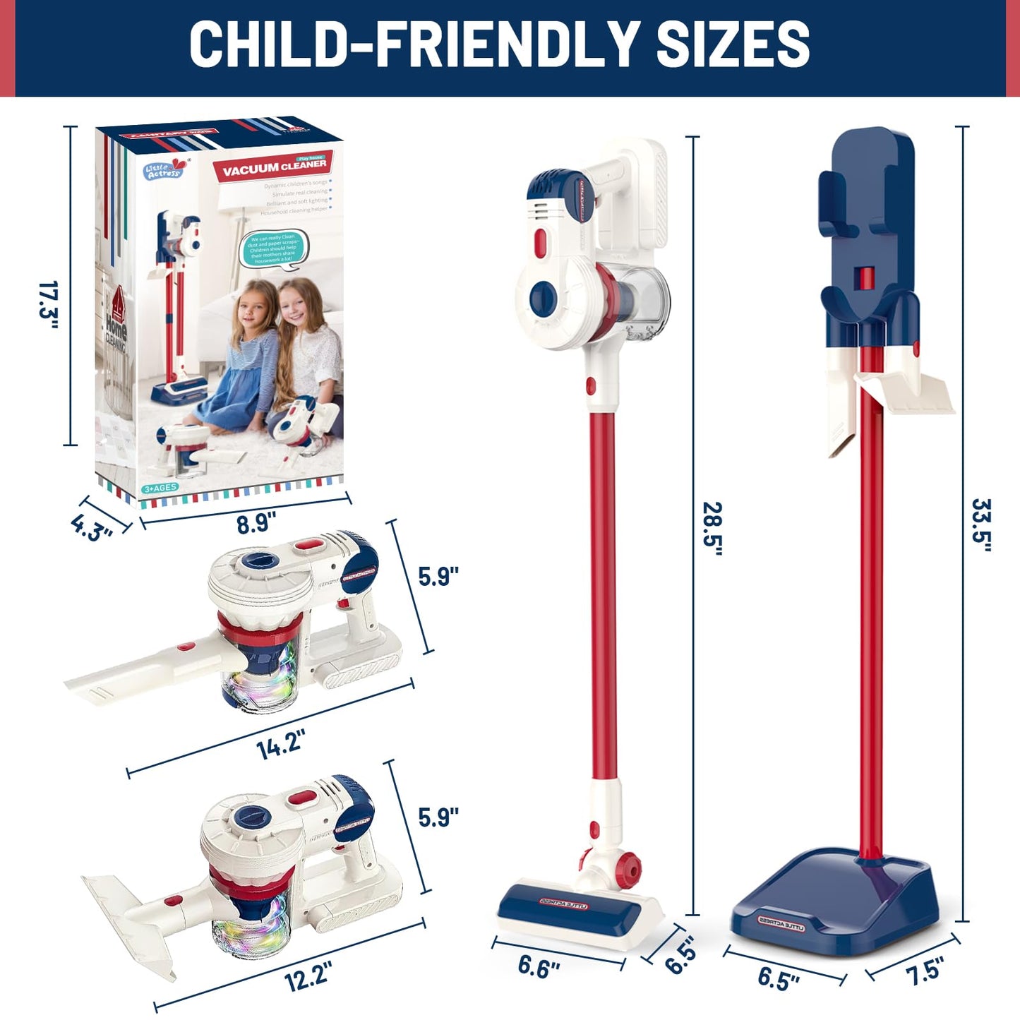 COOLFOX Kids Vacuum That Really Works – 3-in-1 Cordless Toy Vacuum