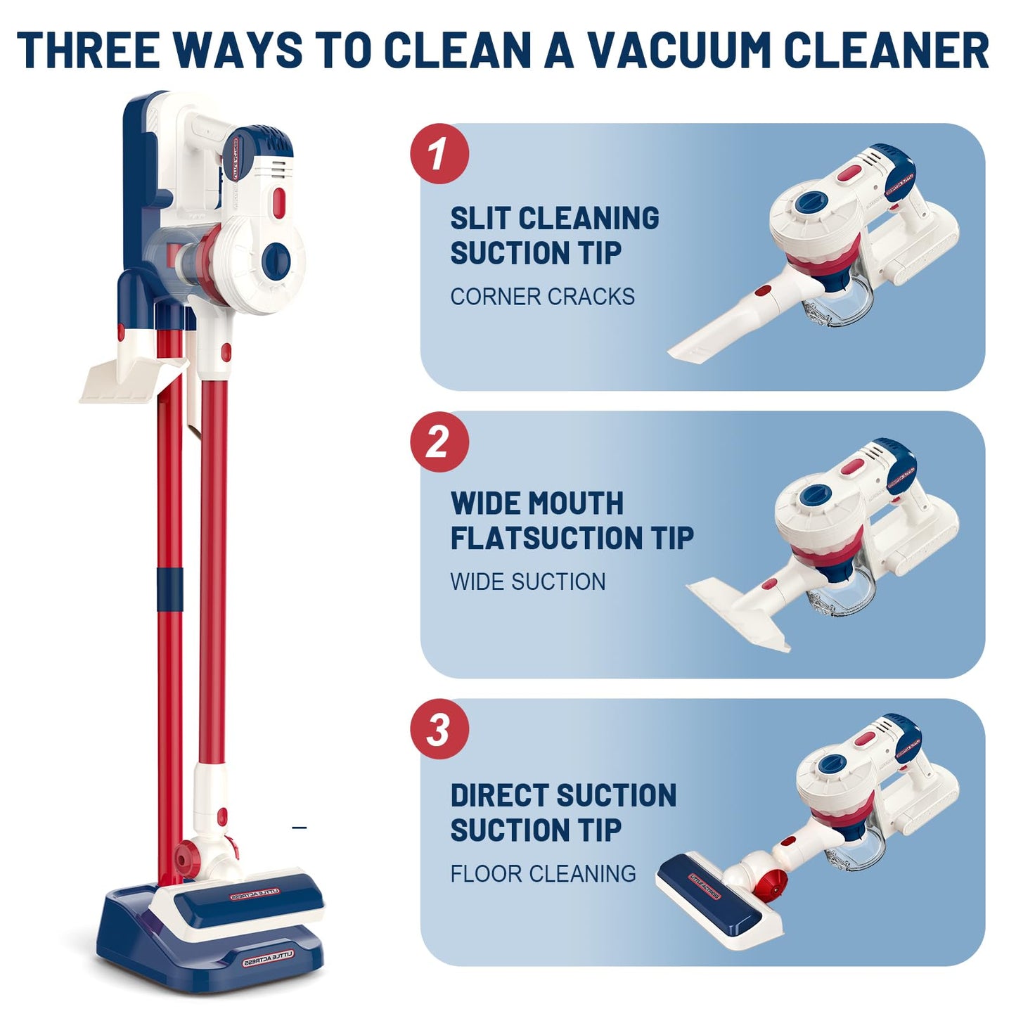 COOLFOX Kids Vacuum That Really Works – 3-in-1 Cordless Toy Vacuum