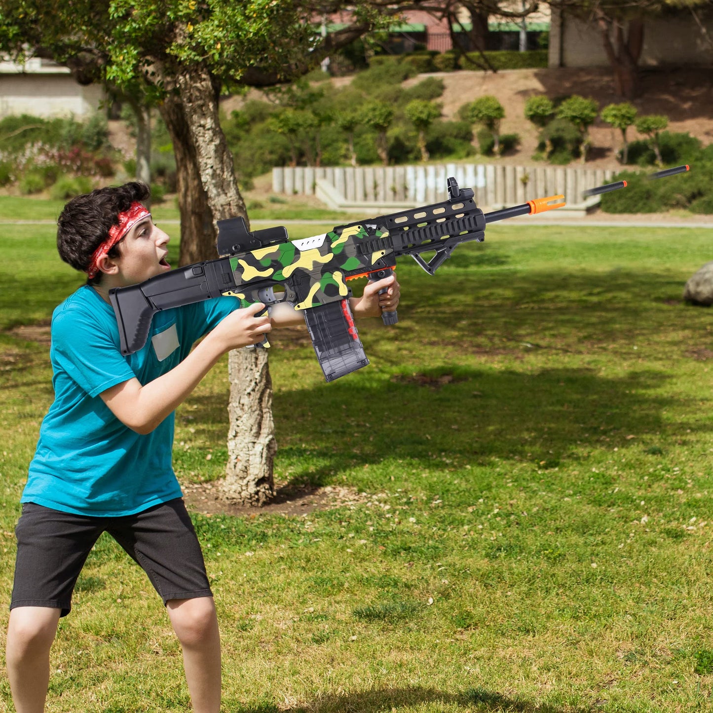 COOLFOX Electric Automatic Nerf Sniper Toy Gun – 100 Darts, 3 Modes, Soft Foam Bullets