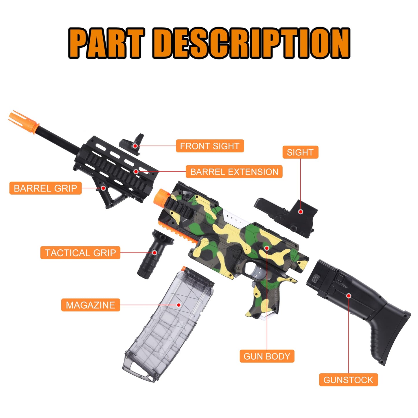 COOLFOX Electric Automatic Nerf Sniper Toy Gun – 100 Darts, 3 Modes, Soft Foam Bullets