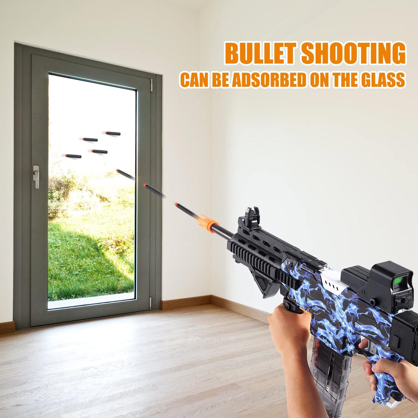 COOLFOX Electric Automatic Toy Gun – Burst Soft Bullets, 100 Darts, 3 Modes (Blue)