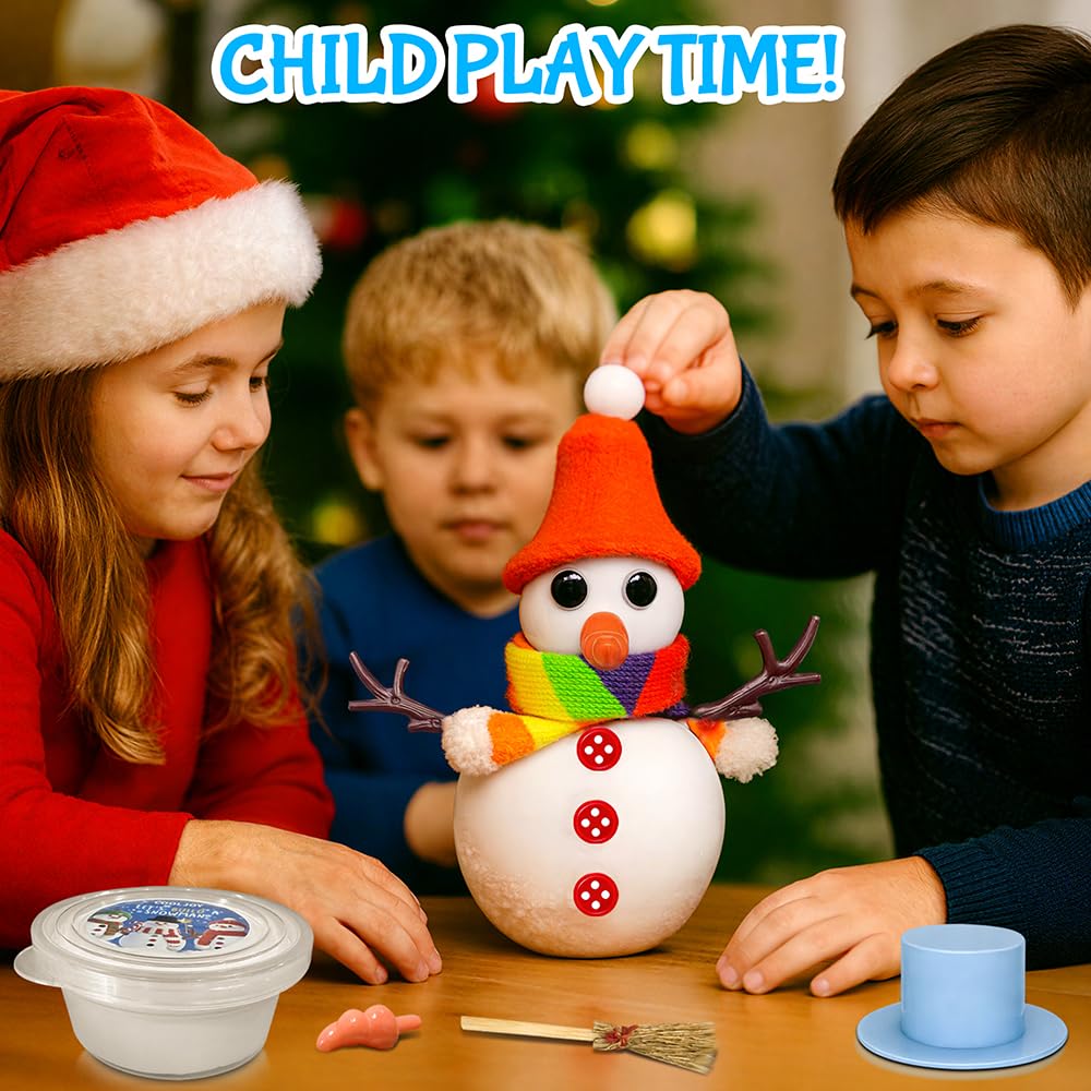 COOLJOY 12 Pack Build a Snowman Kit – DIY Snowman Crafts for Kids