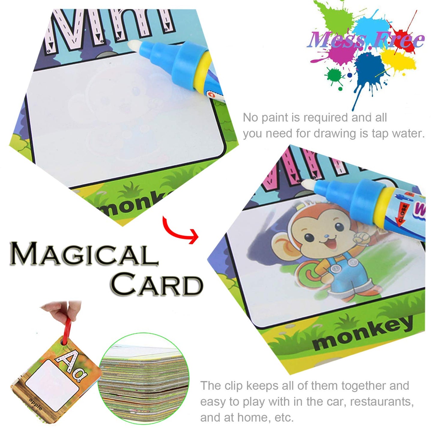 Coolplay A-Z Alphabet Water Cards for Kids | Mess-Free Travel Learning Toy