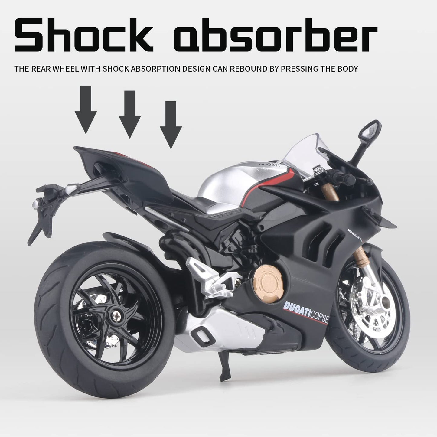 COOLPUR 1:12 Ducati V4 Die-Cast Model – Realistic Detail, Interactive Light & Sound