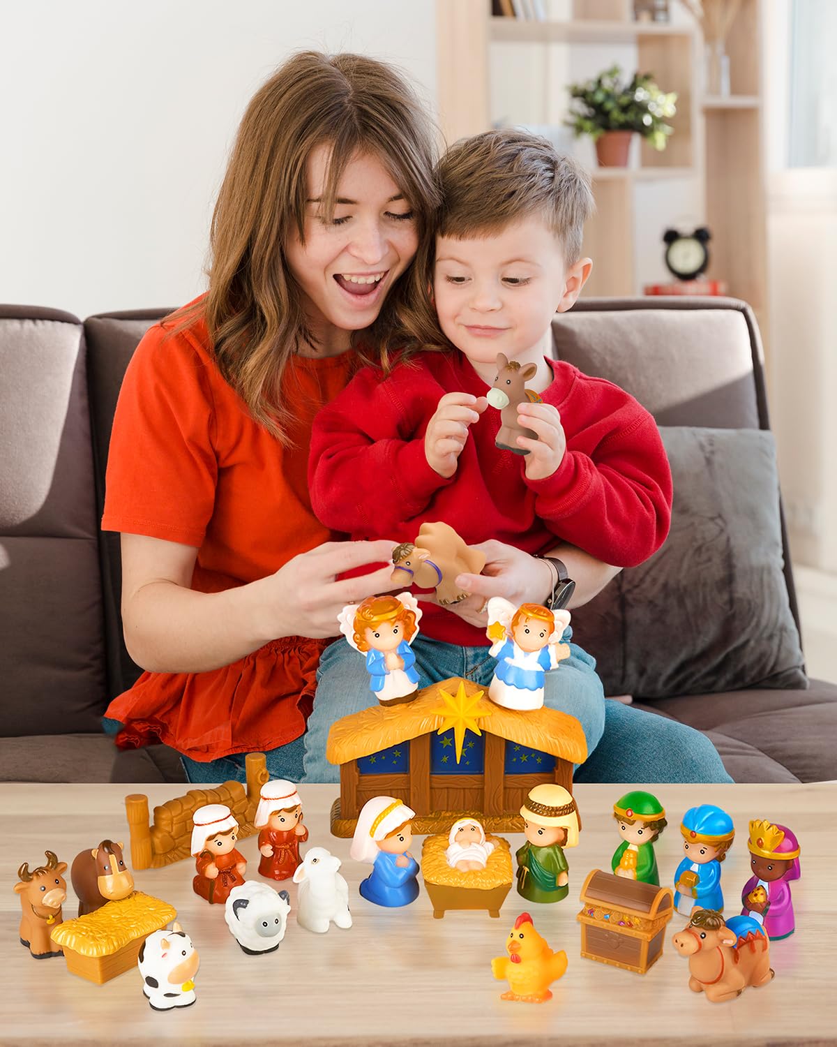 COOLTUNE 25-Piece Nativity Set for Kids – Soft Rubber Christmas Playset
