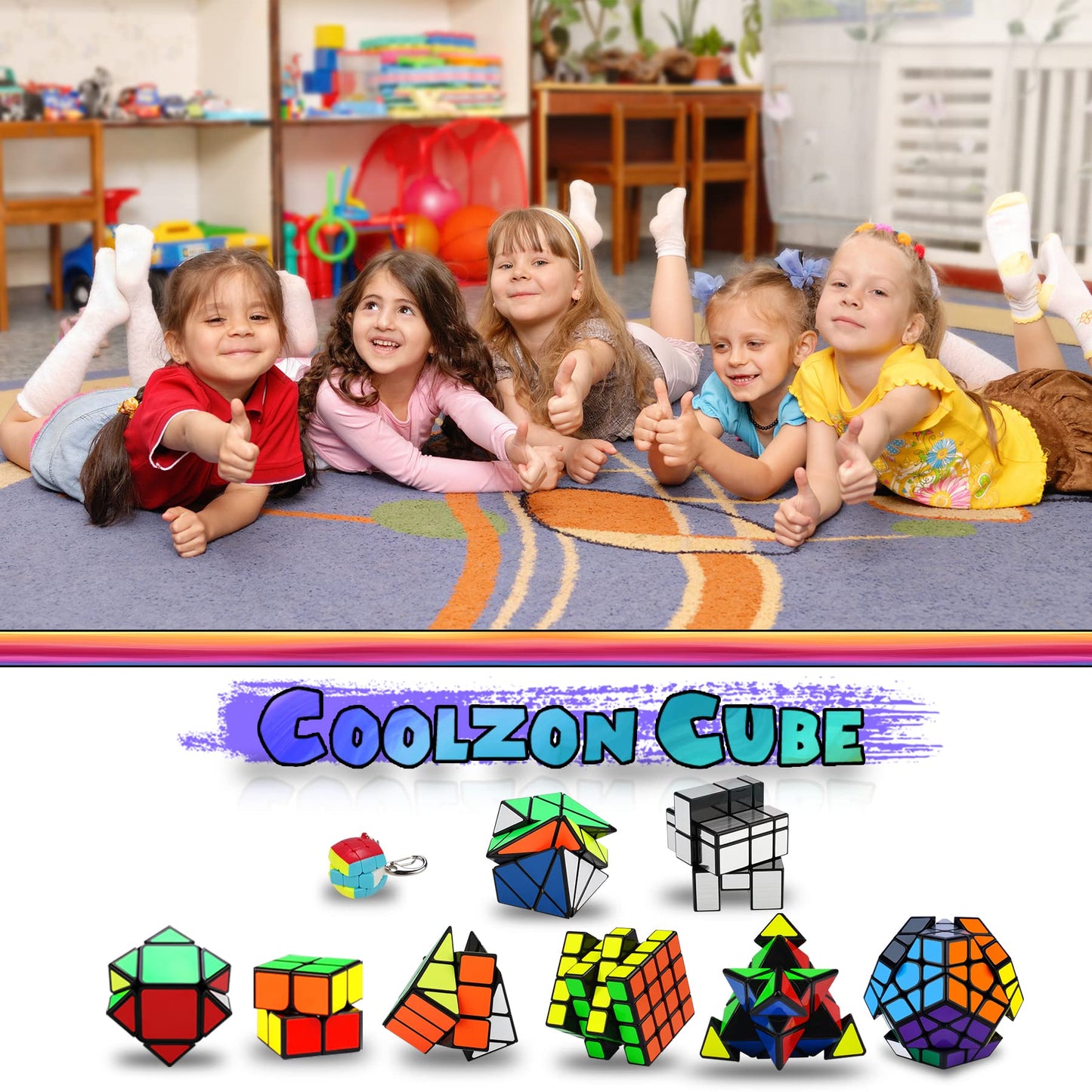 Coolzon Speed Cube Set – 9-Pack Magic Cubes for Fast Turning & Brain Training